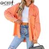 Autumn Long-sleeved Denim Jacket for Women, Washable Fringed Mid-length Loose Jacket
