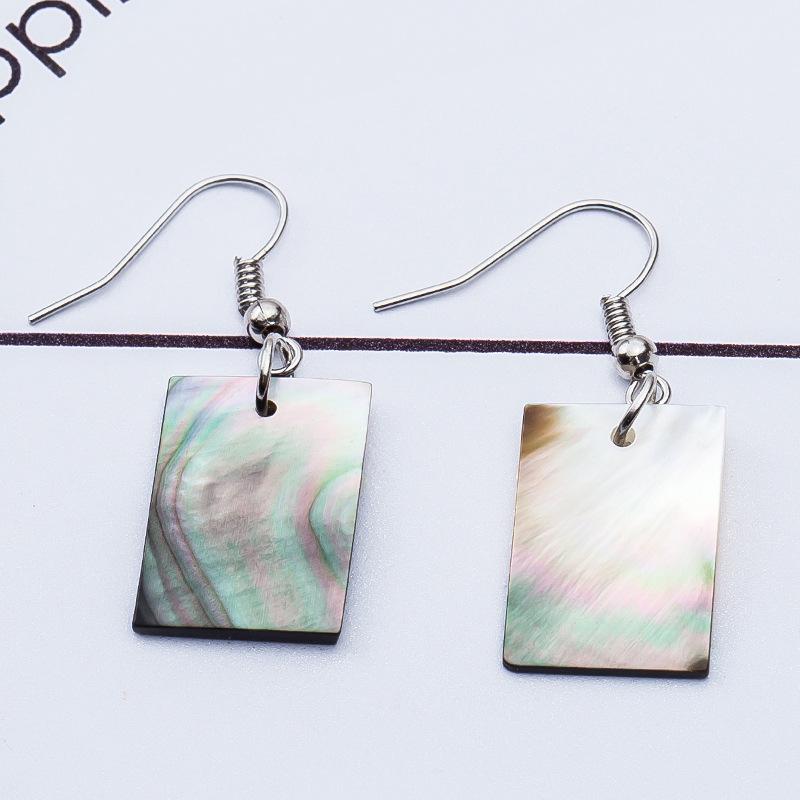 

Fashion Natural Texture Shell Earrings Frosted Geometric Moon Marble Earrings Women Jewelry KTJ
