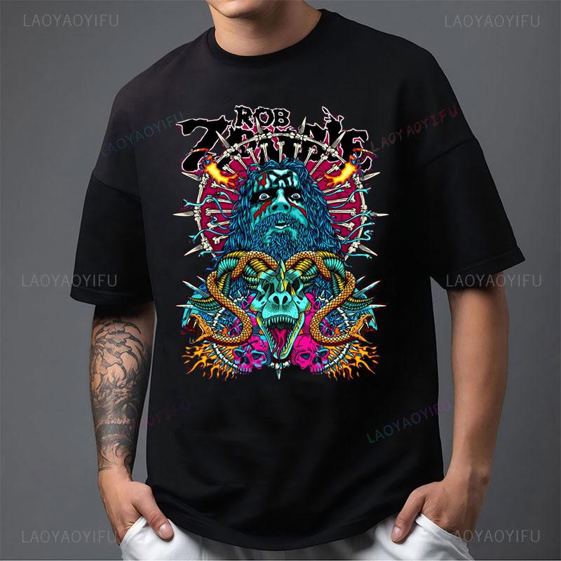

Camiseta Rob Zombie Dragula Ropa Hombre Vintage Horror Style Classic Gothic Cotton Clothes Heavy Metal Music Fans Print Tee Top S разноцветный