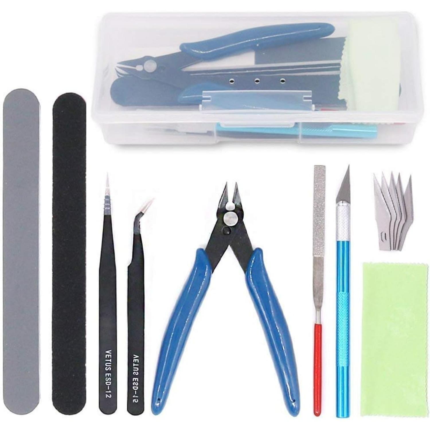 

9Pcs Model Tools Kit Hobby Building Tools Craft Set for Basic Model Building,Repairing and Fixing W