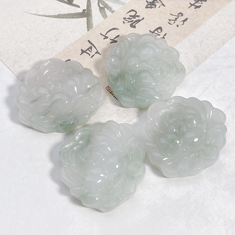 Natural Xinjiang Green Lotus Jade Pendant Necklace for Women - Good Luck Charm