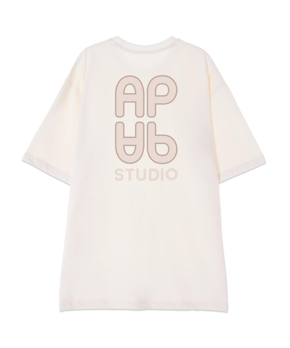 Astral Projection [Oversized] Ap 13-Count Cotton Round Neck Short Sleeve T-Shirt_Ivory L