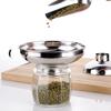 Wide Mouth Funnel with Handles Stainless Steel Kitchen Funnel Cup Jam Salad Dressing Hoppers Filter for Oil Coffee Wine Water