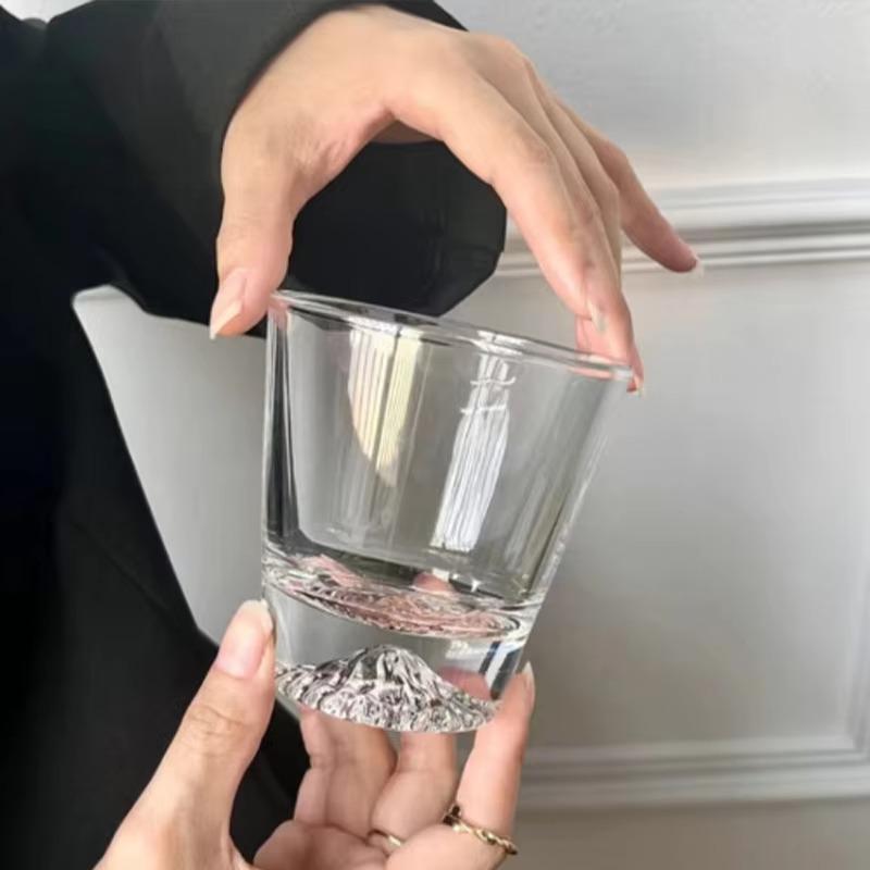 Snow Mountain Cup Household Wine Utensils Juice Mug Cold Drink Cups Cocktail Glass Transparent Drinkware Fuji Mountain Glass Cup