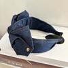 Light Luxury Denim Knotted Headband Wide-Brimmed Ins Bow Hairband Anti-Slip Simple Hair Hoop Women's Hair Accessories
