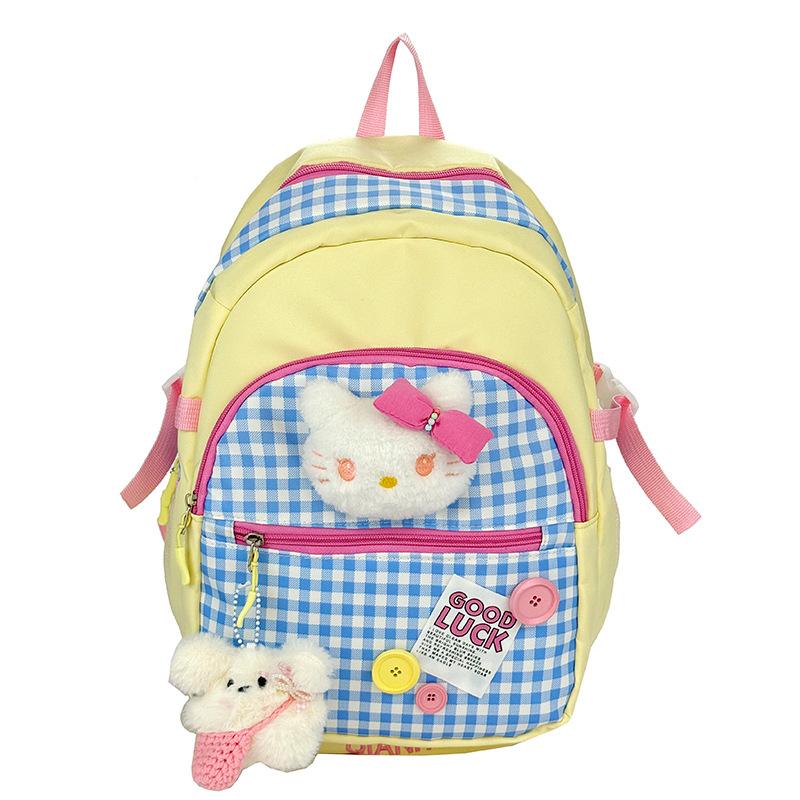 Girl Student Schoolbag Female Korean Version Ins Retro College Style Plaid Versatile Backpack Large Capacity Travel Backpack