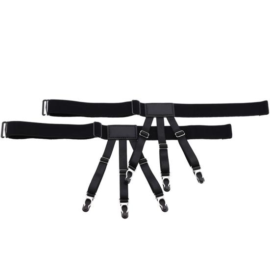 1 Paar Herren-Damen-elastische Hemd-Strumpfband-Uniform-Halterungen, rutschfeste Verriegelungsklemme
