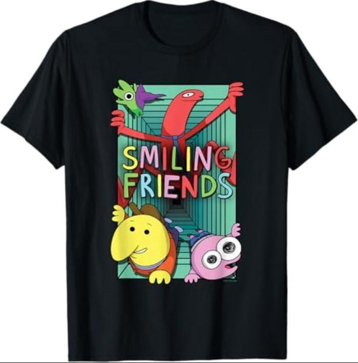 

Smiling Friends Crawling Character Collage Cartoon TShirt Unisex T-Shirt L