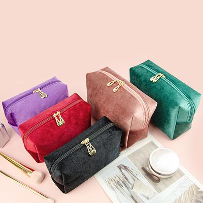 Toiletries Storage Bag Female Makeup Card Lipstick Storage Bag Case Fashion Velvet Cosmetic Bag Girls Sanitary Napkin Pad Pouch