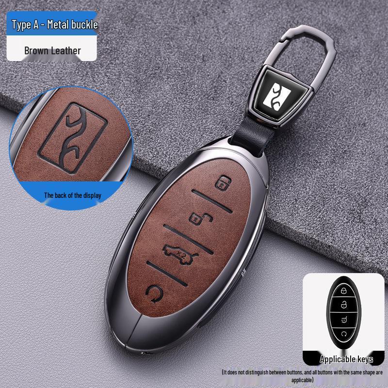 Yangwang U8/U9 Premium Leather Key Cover (2023-2024) - Full Coverage Protective Shell with Buckle