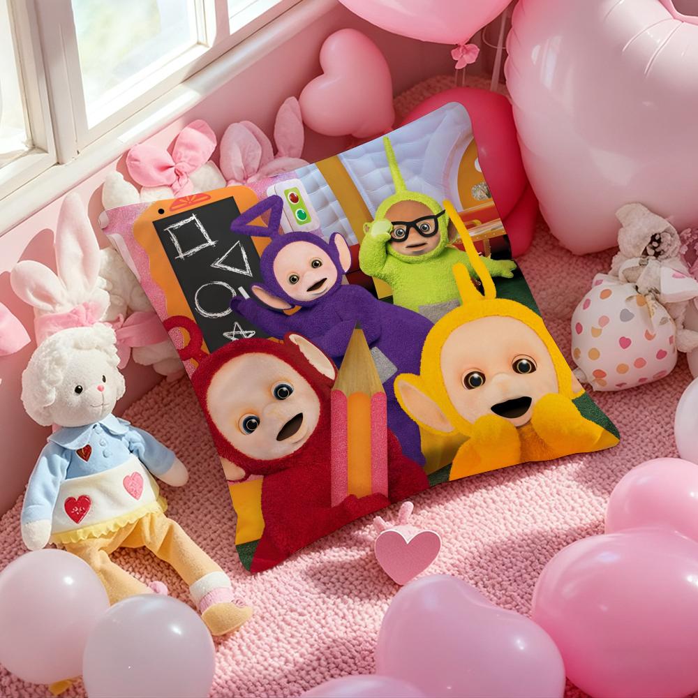 

T-TeletUBbies Cute Classic Cushion Cover Pattern Printed Pillowcase for Living Room Sofa Cushion Cover & Bedroom Decor 18x18Inch