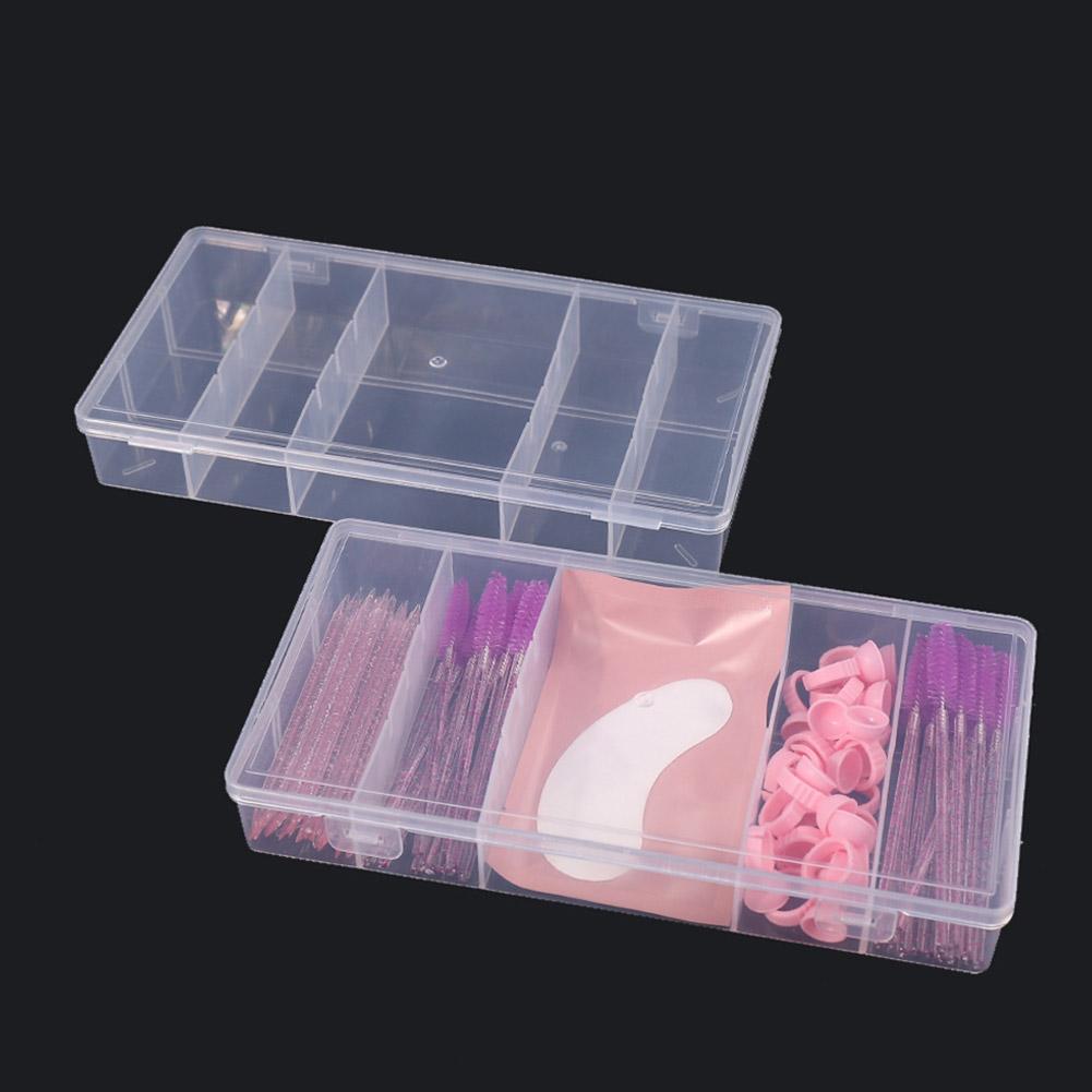5 Grid Transparent With Cover Rectangle Vertical Eyelash Storage Box Box Organizer Tool Makeup S5M4
