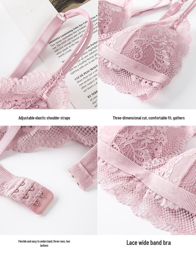 Damen Spitzen-Bandeau-BH-Set ohne Bügel - Französischer Stil, Sexy Wickel-Brustdesign