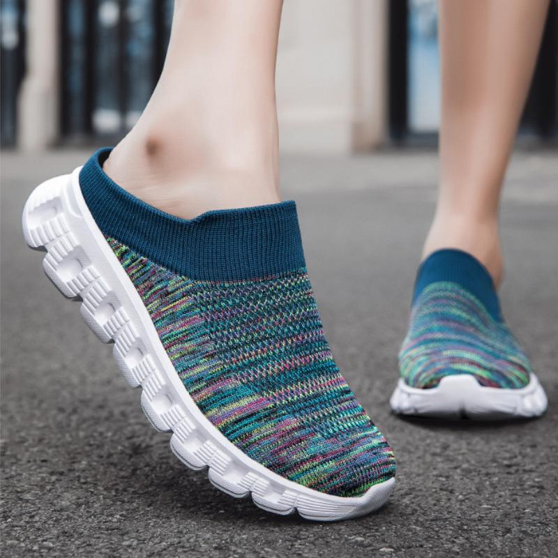 Original Men's Mesh Slippers Platform Slip On Closed Toe Sock Slippers Home Couple Slides Summer Outdoor Walking Casual Slippers