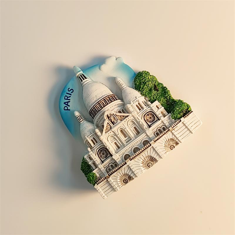 France Paris Sacred Heart Cathedral  3D Stereoscopic Tourism Souvenirs Resin Painting Decoration Home Refrigerator Magnets