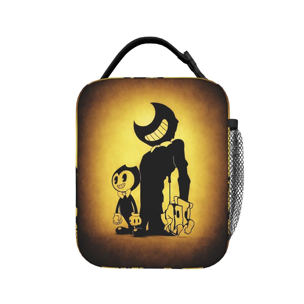 B-Bendys And The Dark Revival Lunch Bag Office Lunch Box For Unisex Print Thermal Lunch Bags Oxford Portable Zipper Cooler Bag