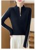 Women's Slimming Cashmere Pullover Sweater with Half-Zip Collar - Versatile Autumn/Winter Knitwear