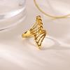 Stainless Steel Multi-Layer Hollow Ring For Women Men Gold Color Broad Surface Finger Jewelry Anillos Couple Wedding Flower Gift