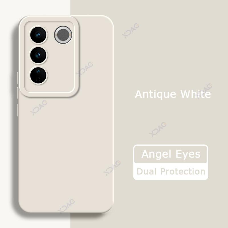 Quadratische Angel Eyes-Hüllen aus flüssigem Silikon für VIVO V27 Pro VIVOV27 V27Pro V 27 5G, weiche 360-Grad-Schutzhülle für Jungen und Mädchen