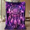Purple Butterfly and Rose Decor Theme Blanket Lightweight Warm Flannel Blanket Decorative Throw Blanket for Home Decoration