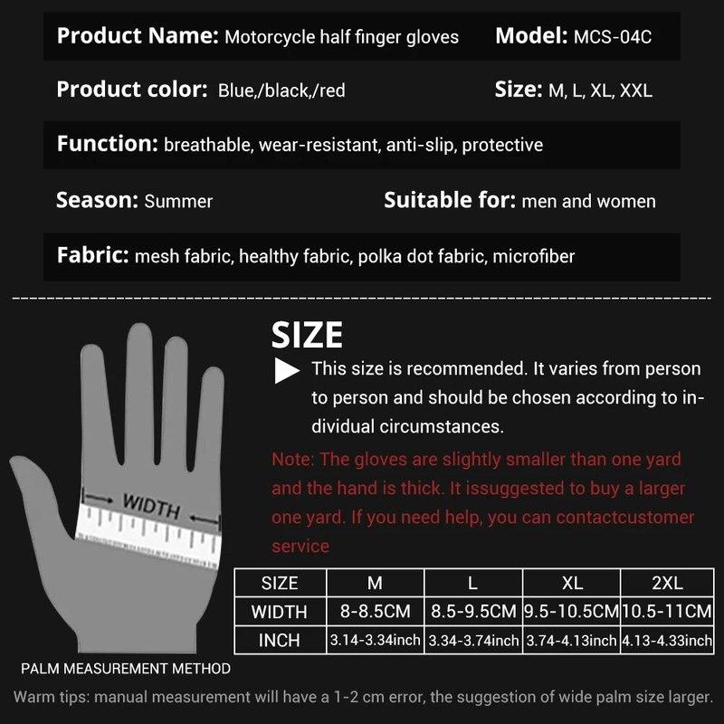Motorbike Racing Glove Motorcycle Short Finger Gloves Summer Motocross Motorbike Breath Mesh Touch Screen Racing Glove