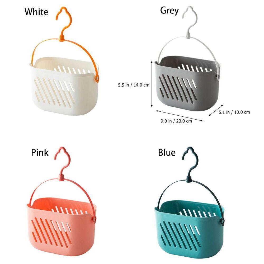 With Rope Hook Hangable Storage Hooks Rack Storage Baskets Tub Corner Organizer Hanging Basket