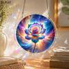 2D Flat, 1set/83pcs 18.8cm Acrylic Jigsaw 2D Flat, Suncatcher Puzzle - Stained Glass Effect Window Hanging Decoration, Colorful Rose Flower Pattern, S
