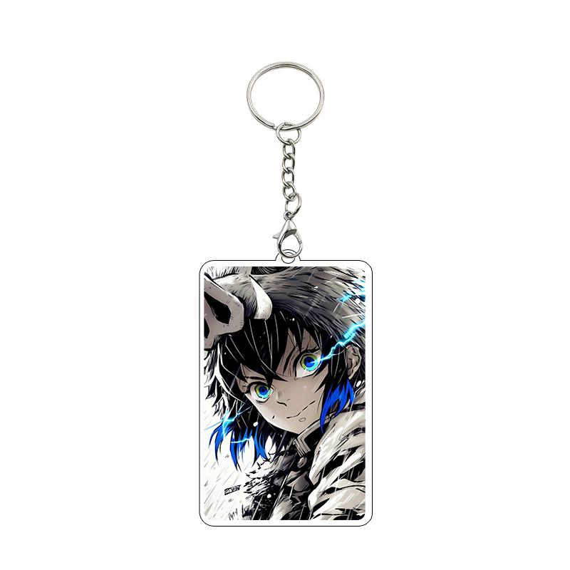 Anime 8cm Kamado Tanjiro Nezuko Agatsuma Zenitsu Cartoon Characters Acrylic Keychain Accessories Car Pendant Gifts Toy Wholesale