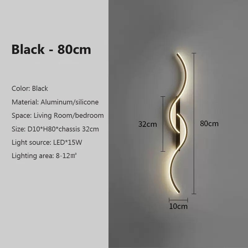 Modern LED Wall Lamp Minimalist Led Light Bedroom Bedside Long Strip Wall Sconces Living Room Sofa Home Indoor Lighting Fixture