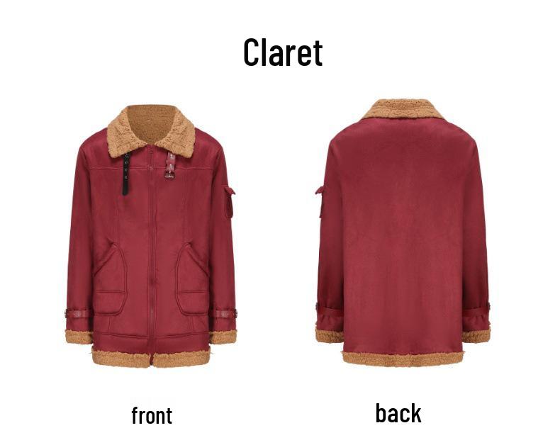 Men's Winter Leather Jacket with Thick Fur Lining - Large Size, Warm Cross-Border Coat