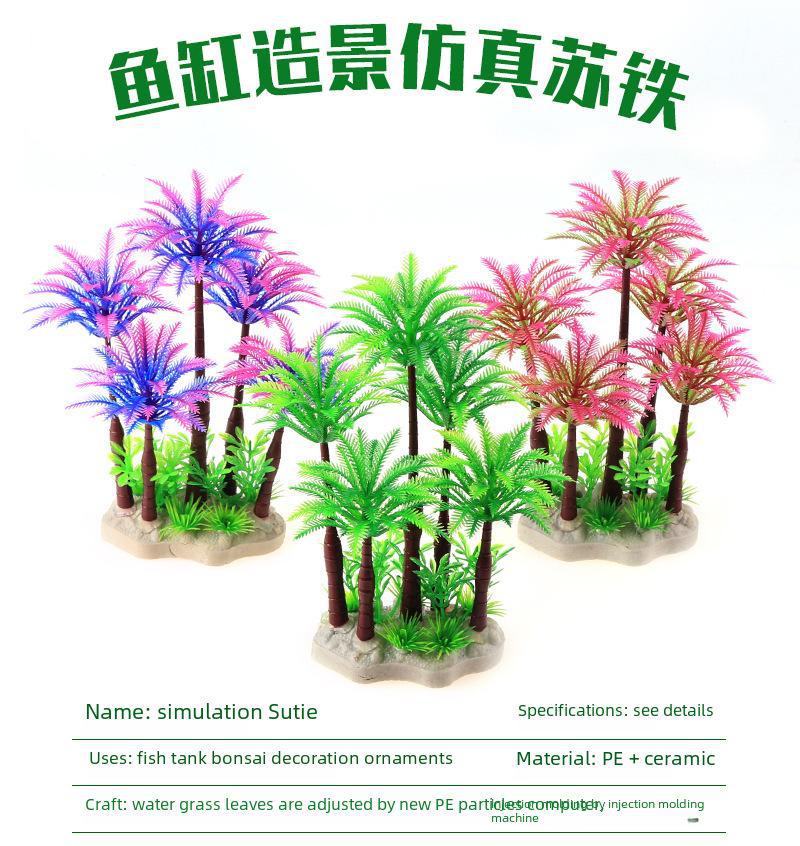 Fish Tank Decor: Simulation Water Plant Sand Table Bonsai Ornaments, Plastic Fake Water Plant CT80