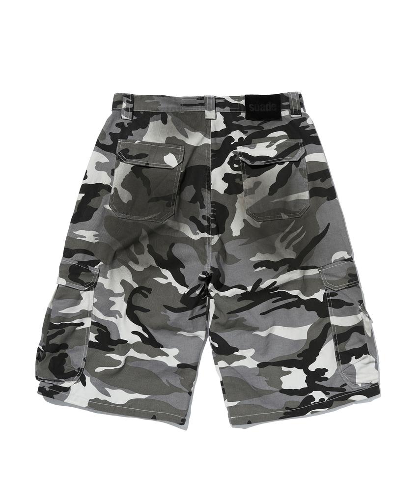 Seuweideu Wide Cargo Shorts [White Camo]