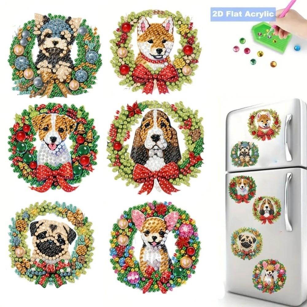2D Flat Painting Fridge Magnets Soft Magnetic Art Magnets Xmas Refrigerator Decor
