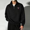 Herren Hoodie mit Aufdruck und halbem Reißverschluss, Streetwear Kapuzenpullover mit Stehkragen, Lässiger Kapuzenpullover aus Fleece mit Stehkragen und langen Ärmeln, Herren Sweatshirt mit Viertelreißverschluss