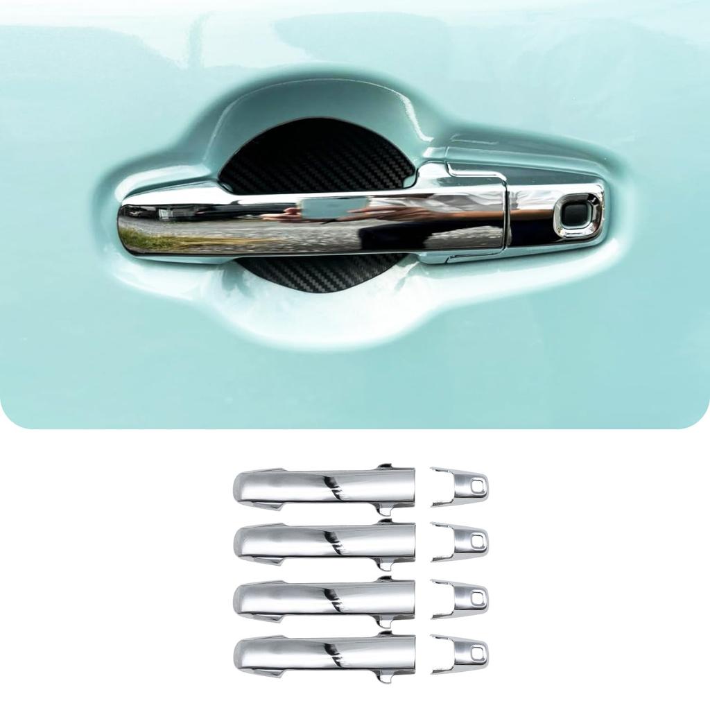 TADOKAPATU Suzuki Spacia Custom MK54S MK94S Door Handle Cover Knob Panel Garnish ABS Piano Black Silver Carbon Fiber Look 8 PCS Set