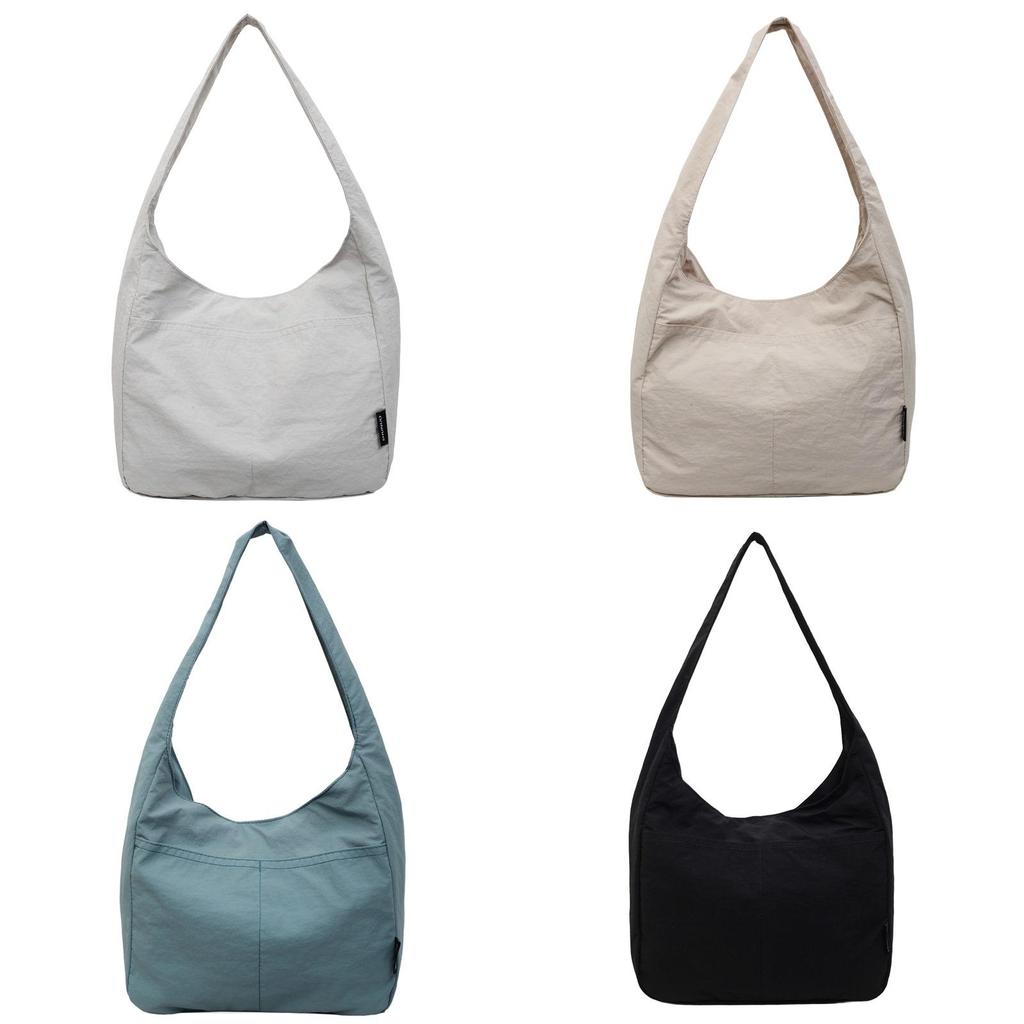 Pure Color Retro Shoulder Bag With Large Capacity For Girls