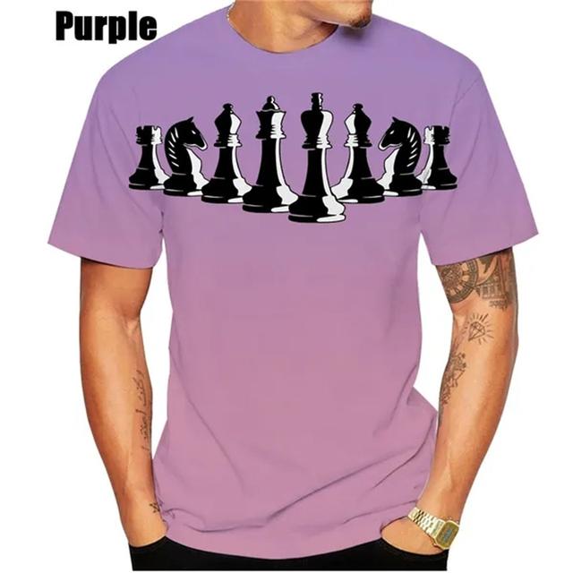 Schach Herren T-Shirt 3D-Druck Schach T-Shirt Modisches Kurzarm-Hip-Hop-T-Shirt Lockeres Freizeit-T-Shirt Atmungsaktives Bequemes Oberteil