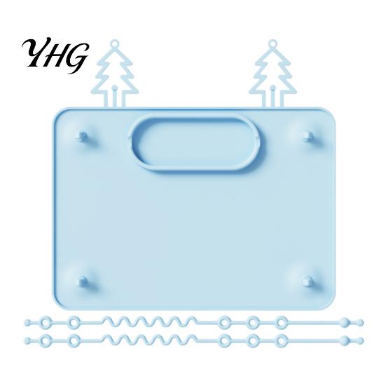 Toddler Placemats Silicone Baby Placemat with Suction Cup, Toddlers Eating Food Mat Multi-functional Mats Anti-fall Rope, Foldable Activity