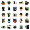 10/30/50pcs Cute Cartoon Plant Black Cat Series Stickers Waterproof Skateboard Laptop Notebook Phone Decoration DIY Sticker Pack