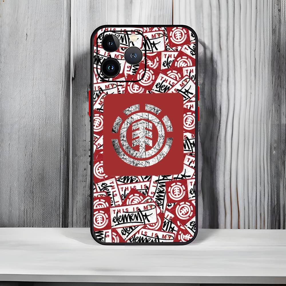 

Skate Brand E-Element Skateboards logo Phone Case Black Matte Thin Phone Case For iPhone17 16 15 14 13 ProMax iphone12promax