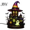 Illuminazione Portico Giardino Cappello da Strega Gotico Luce Notturna, Lampada Decorativa Halloween Acrilica a Bagliore Caldo, Decorazione Vintage Mistica per Camino Casa Spettrale per