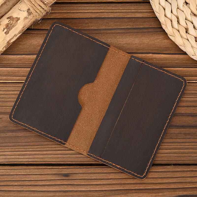 

Ретро держатель кредитных карт для женщин и мужчин, ручная работа, короткий, ультратонкий, портативный, чехол для удостоверения личности из натуральной кожи Crazy Horse