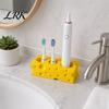 Three-hole Toothbrush Holder Holder, 3-Hole Partitioned Storage, Creative Cheese Shape Organizer, Drip Dry with Hollow Drainage Structure Stand