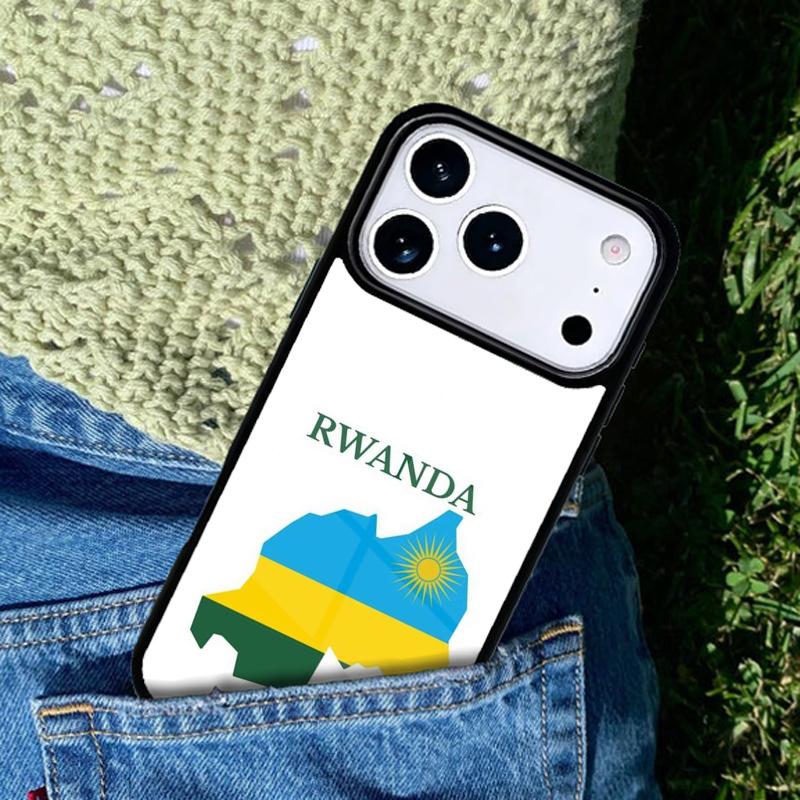 Rwanda Flag Phone Case For iPhone 17 AIR 16 Pro Max 15 14 Pro 11 12 13 Shockproof Silicone Cover