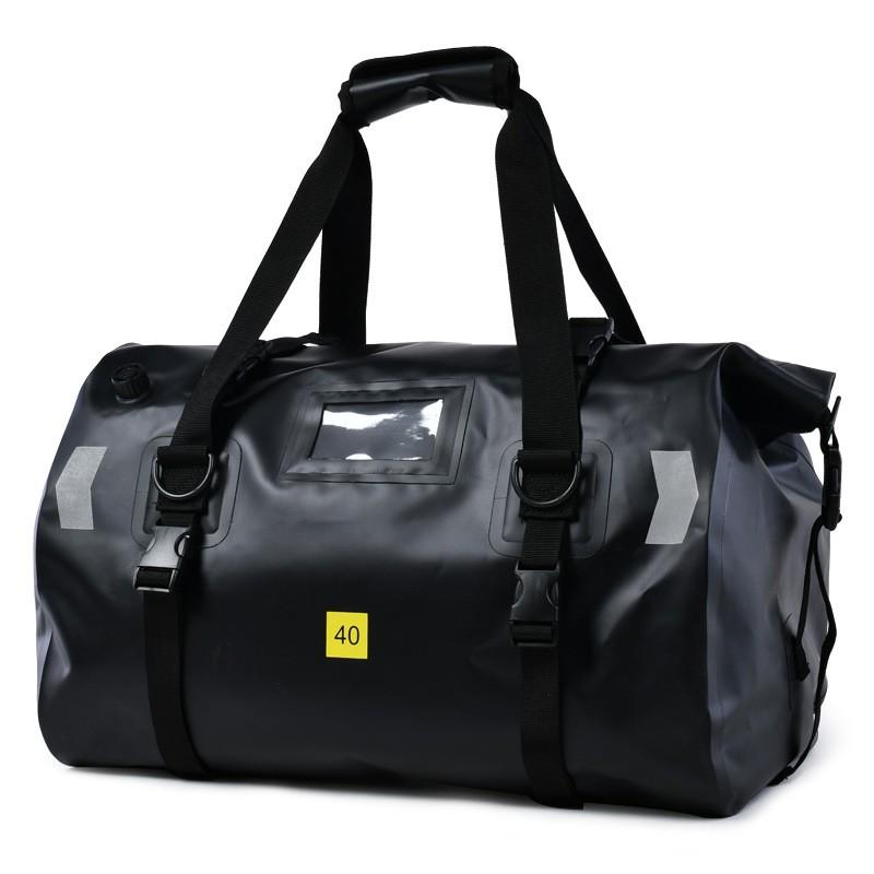 Waterproof PVC Motorcycle Tail Bag 66L Large Capacity Rear Seat Pannier Touring Camping Motorbike Storage 40L чёрный