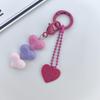 Cartoon Heart Macaron Keychain Pendant Ornament for Girls