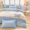 Four-piece Set of Embroidered Thickened Thermal Fleece Quilt Cover Sheets and Bedding