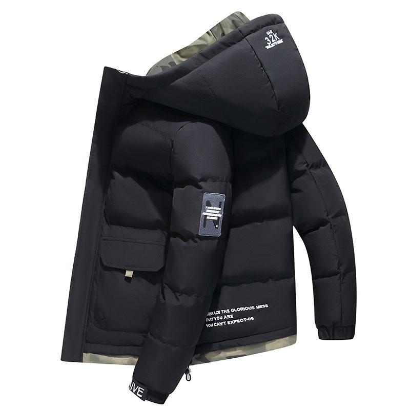 

Men s Thickened Hooded Winter Jacket - Warm Cotton-Padded Coat, High Quality Long-Sleeved Down Jacket Medium чорний