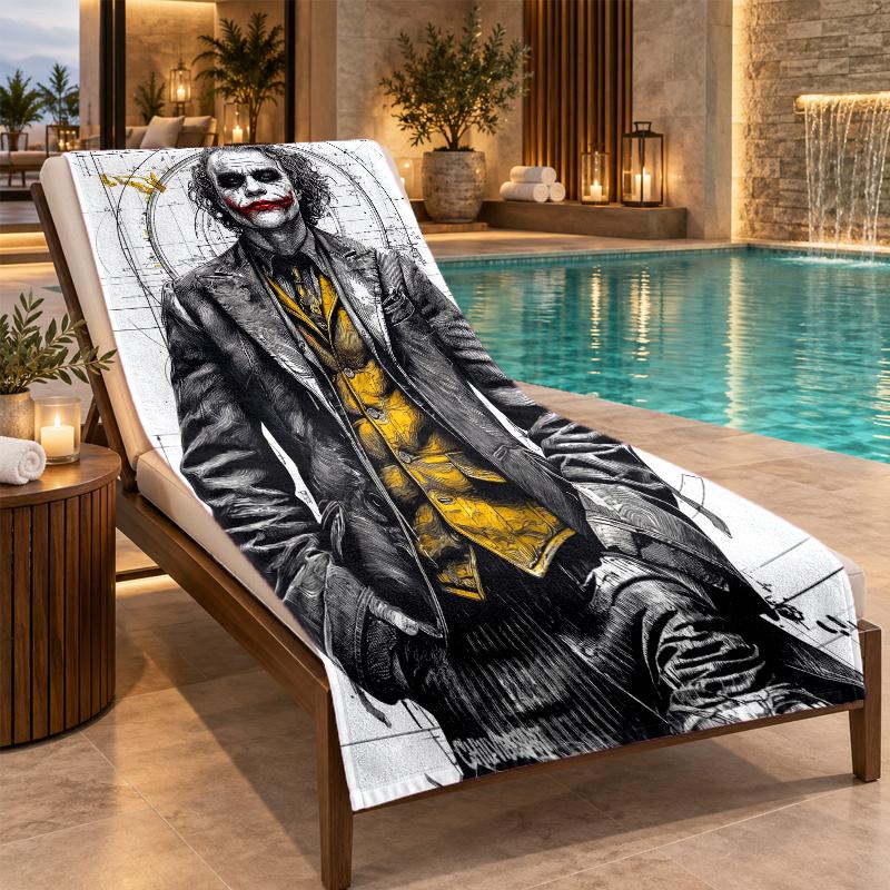 Beach Towel with Joker DC Design, Quick Dry Lightweight Towel for Swimming Pool Travel