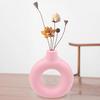 Yousheng Donut Shaped Vase Decorative Vase Ceramic-Like Plastic Flower Holder for Living Room Decor, Creative Centerpiece for Fresh/Dry